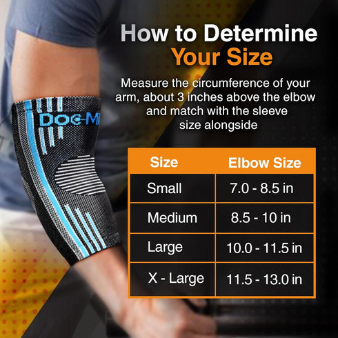 Doc Miller - Compression Elbow Brace: Support for Tendonitis, Bursitis, Tennis, Arthritis, Workouts - Elbow Sleeves for Men & Women, Joint Pain, E...