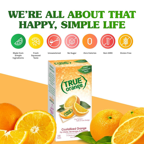 TRUE ORANGE Water Enhancer, Bulk Dispenser Pack - 100 Count (Pack of 1)| Zero Calorie Flavoring | For Water, Bottled Iced Tea & Recipes Flavor Pac...