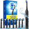 Rotating Electric Toothbrush for Adults with 8 Brush Heads (2 Types), 4 Modes Deep Clean Electric Toothbrush with Rechargeable Power and 2 Min Sma...