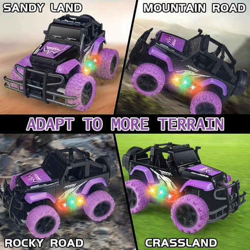 Remote Control Car for Girls 4-7, 1:20 Scale Rc Racing Cars Monster Truck for Kids Toddlers 3-5, Girl Remote Car Toy with LED Lights for Kids Age ...