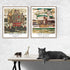 Berkin Arts Wall Art Unframed Prints Giclee Art Paper Set of 4, 11x14 inch Landscape Artwork, Bedroom Decoration Brown Abstract Antique Illustrati...