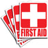 (4) First Aid Kit Sticker Sign Self Adhesive Decal 5"x4" for Car, Office or Business Emergency First Aid Kit Sign...