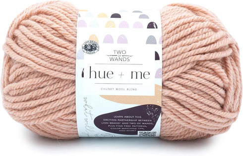 Lion Brand Hue + Me Yarn for Knitting, Crocheting, and Crafting, Bulky and Thick, Soft Acrylic and Wool Yarn, Rose Water, (1-Pack)...