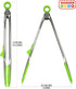 Parve Green Locking Kitchen Tongs – 12” Heavy Duty Multipurpose Tool - Stainless Steel with Non-Stick Silicone Tips - Color Coded Kitchen Tools by...