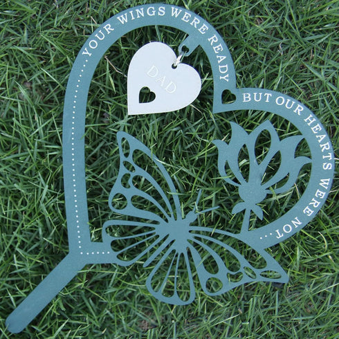 Memorial Gift Heart-shape Butterfly Ornament Plaque, Sympathy Gift for Loss of Father, Bereavement Condolence Remembrance Gift in Memory of Loved ...