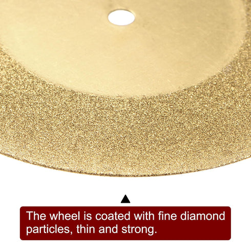 10pcs Diamond Cutting Wheel 50mm Titanium Coating Cut Off Discs Diamond Cutting Wheels Replacement with 2pcs 3mm Mandrel for Rotary Tools...