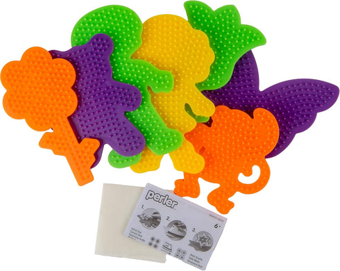 Perler 22645 Fuse Bead Pegboards 7-Pack-Boy/Girl/Bear/Monkey/Butterfly/2 Flowers...