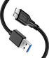 Micro B Cable, USB 3.0 A Male to Micro USB 3.0 Sync Cord,Data Wire for Toshiba,Seagate,Samsung,WD, My Passport and More External Hard Drive(1ft/35...