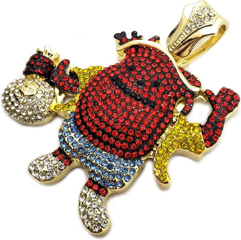 Hip Hop Iced out Gold Plated KOOL AID MAN Holding Money Bag Large Pendant...