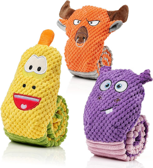 Sedioso Dog Toy Pack for Large Dogs, (3-Pack) Stuffless Dog Toys for Aggressive Chewers, Extra Long Durable Squeaky Dog Toy, Dog Puzzle Toy for Sm...
