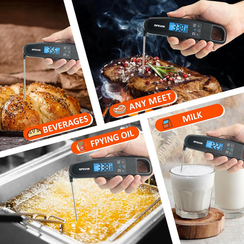 digital meat thermometer instant read meat thermometer for Cooking Kitchen Food Candy with Backlight and Magnet for Oil Deep Fry BBQ Grill Smoker ...