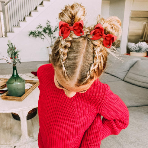 58pcs 3 Inches Grosgrain Ribbon Pinwheel Hair Bows Alligator Clips Hair Barrettes Accessories for Baby Girls Kids Toddlers Teens 29 Colors in Pair...