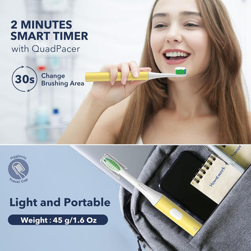 ARISSON Sonic Electric Toothbrush for Adults and Kids, 40,000 VPM Power Toothbrush, 1.5H Fast Charge Ultrasonic Electric Toothbrushes with 2 Minut...