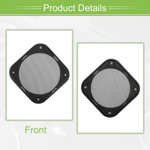 ACROPIX Universal 4" Car Speaker Grills Cover Mesh Square 4 Inch Audio Speaker Subwoofer Guard Protector Case with Mounting Screws ABS Black - Pac...