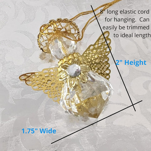 Angel Ornaments for Christmas Tree, Hanging Ornaments, Car Hanging Ornament Interior Decor, Clear, Pack of 12...