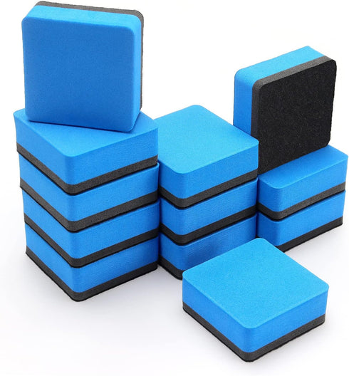 12 Pack Magnetic Whiteboard Eraser, Dry Eraser Board Erasers, Dry Erasers for White Board, Whiteboard Erasers for Kids Classroom, Blue...