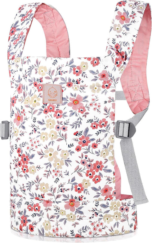 GAGAKU Baby Doll Carrier for Little Girls Stuffed Animal Carrier Toy Baby Carrier for Toddler - Pink Wax Flowers...