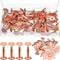 50 Sets Copper Rivets and Burrs, Copper Rivets for Leather Pure Copper Rivet Setting Tool for Belts Wallets Collars Leather DIY Craft Supplies (9/...