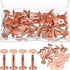 50 Sets Copper Rivets and Burrs, Copper Rivets for Leather Pure Copper Rivet Setting Tool for Belts Wallets Collars Leather DIY Craft Supplies (9/...