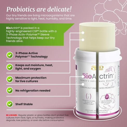 Bioactrin Vaginal Probiotics for Women - Formulated Bacterial Vaginosis Treatment, Yeast Infection and Vaginitis Relief - BV Treatment for Women P...