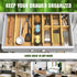 ANTOWIN Bamboo Drawer Dividers Organizers, Drawer Separators Splitter,17-22 inches Long Adjustable Spring-loaded Organizer for Large Utensil, Clot...