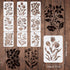FINGERINSPIRE 9pcs Flower Stencils for Painting 11.7x8.3 inch Flower & Leaves Drawing Template Reusable Flower Stencil DIY Stencils for Painting o...