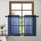 Navy Kitchen Curtains 36 Inch Length for Basement Window Small Pair Rod Pocket Semi Sheer Faux Linen Short Cafe Curtain Tier RV Summer Drapes for ...