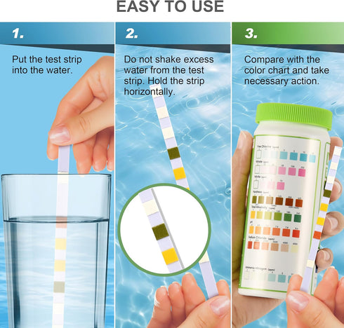 8-in-1 Aquarium Test Kit for Fish Tanks - Quick & Accurate Water Testing Strips for Aquariums & Ponds. Tests pH, Ammonia, Alkalinity, Hardness, Ch...