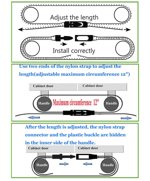 Baby Cabinet Safety Locks,Handles Child Safety Locks Simple Installation Home Safety Strap Locks Fit Closed Handle Cabinets,Oven, Double Open The ...