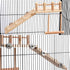 Bird Perches Platform Swing with Climbing Ladder, Parakeet Cage Accessories Wooden Playing Gyms Exercise Sturdy for Small Birds...