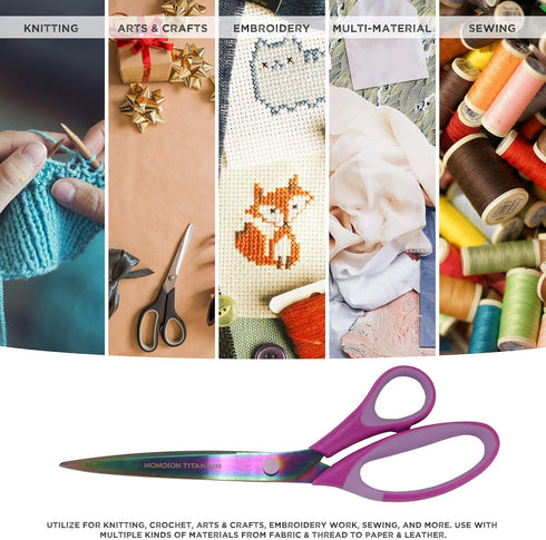 JubileeYarn Titanium Softgrip Scissors Set for Sewing, Arts, Crafts, Office - 1 Set of 3 - Purple...