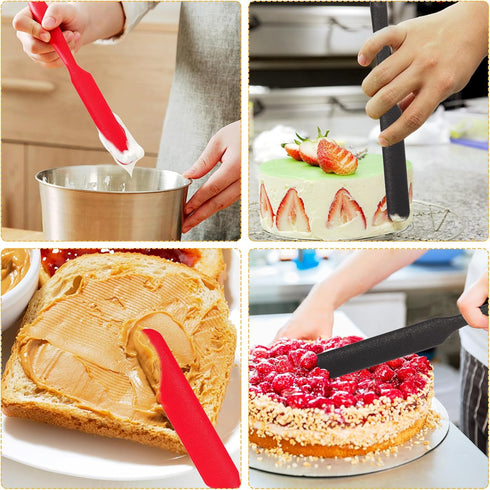 2pcs Silicone Spatulas Heat Resistant Jar Spatulas Cake Cream Butter Spatulas with Long Handle Non-Stick Kitchen Baking Cooking Resin Craft Stirri...