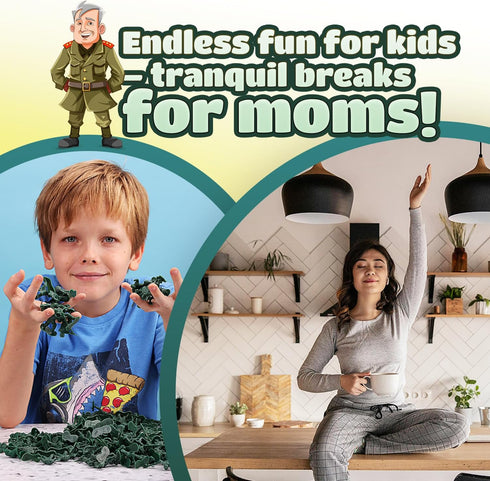 Entervending Army Men Action Figures - 2” Small Soldiers for Boys - 18 Pcs Green Army Soldier Toy Playset -Gift Ready Military Toys - Army Party F...