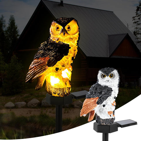 Owl Solar Lights Outdoor Garden, Owl Solar Light Waterproof, Maintain of 10 Hours Lighting Solar Lights Outdoor Owl for Yard, Patio, Lawn, Garden ...