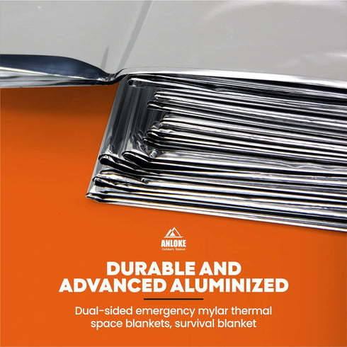 Emergency Blankets Mylar Thermal Blanket,(10 Pack) of Gigantic Space Blanket 82 * 64 in. Survival Blankets Heavy Duty Camping Gear,First Aid...