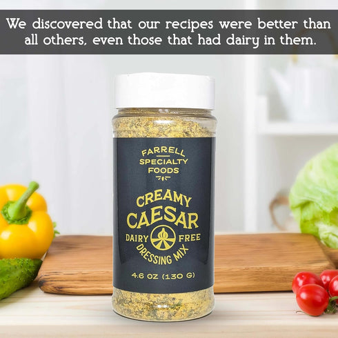 Dairy Free Creamy Caesar Dressing Mix by Farrell Specialty Foods – Dairy, Egg, Soy, Nut, & Sugar Free – Delicious Salad Dressing & Seasoning (Vega...