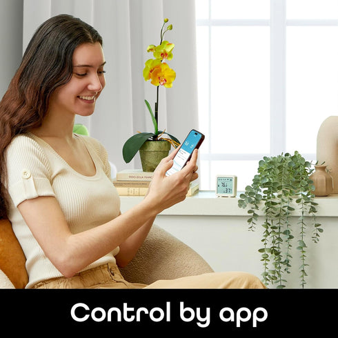 Geeni Smart Temperature and Humidity Monitor Sensor - Indoor Wireless WiFi Thermometer Hygrometer for House, Alexa, Google Home App Controlled, Ba...