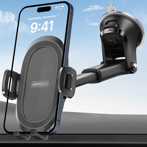 APPS2Car Suction Cup Phone Mount, Universal Phone Holders for Your Car Windshield/Dashboard/Window, Cell Phone Holder Car with Sticky Gel Pad, Com...
