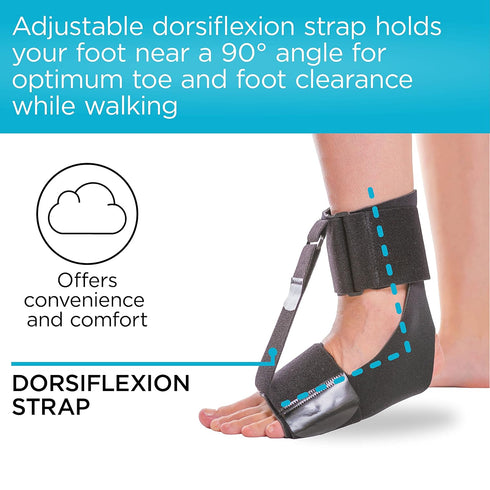 BraceAbility Foot Drop Brace - Ankle Orthosis Sock for Toe Walking in Big Kids, Teens, Adults; Supports Charcot Marie Tooth, Peroneal Nerve Injury...