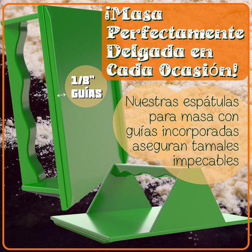 Tamale Masa Spreader Tool (2 Pack, Green) Masa Spreader for Tamales, Espátula Para Hacer Tamales, Maker for Wrappers & Corn Husks, Extendedor de M...
