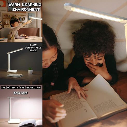 Led Desk Lamp Dimmable Desk Light Reading Lamp 3 Lighting Modes, Eye Protection Desk Lamp Desk Accessories, Study Desk Lamp Equipped USB Charger S...