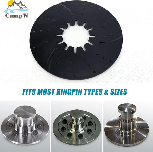 Camp'N Fifth Wheel Hitch Lube Plate - 10" Ultra Low Friction Lube Disc (Black)...