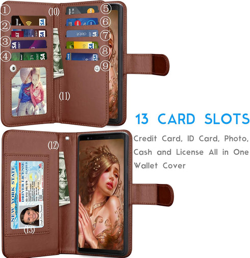Tekcoo for Galaxy Note 9 Case, for Note 9 Wallet Case, PU Leather ID Cash Credit Card Slots Holder Carrying Folio Flip Cover [Detachable Magnetic ...