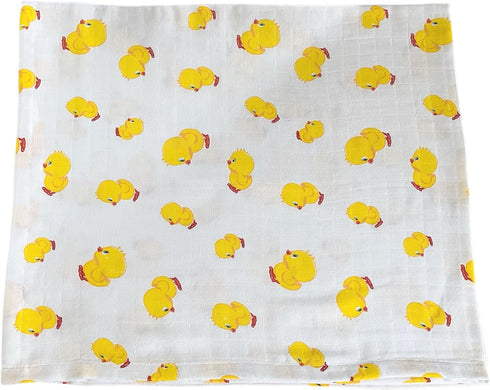 Chick Muslin Swaddle Blanket I Animal Print Newborn Receiving Blanket I Organic Cotton Baby Wrap...