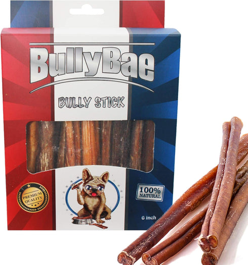 6" Natural Bully Stick Dog Treats - Healthful Dog Chews (Medium 15 Count)...