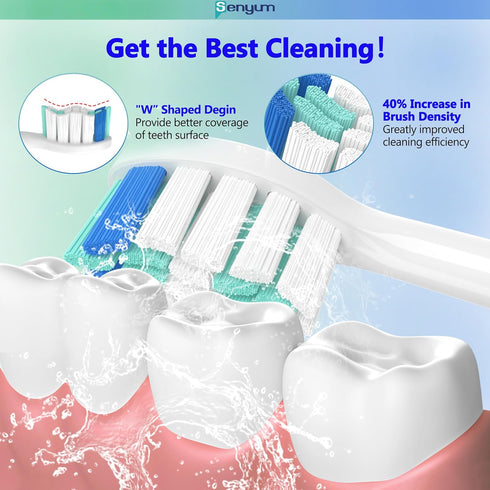 Senyum Toothbrush Replacement Heads for Philips Sonicare Replacement Heads Compatible with Sonicare Replacement Heads, 4 Pack...