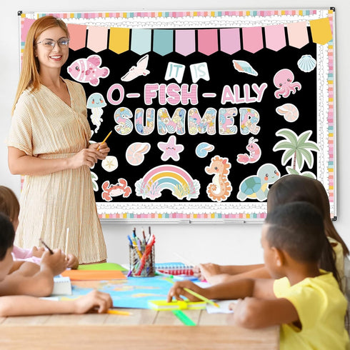 Sea Animals Classroom Bulletin Board Decorations Summer Bulletin Board Set Under The Sea Fish Paper Cutouts for Kindergarten Primary School Summer...