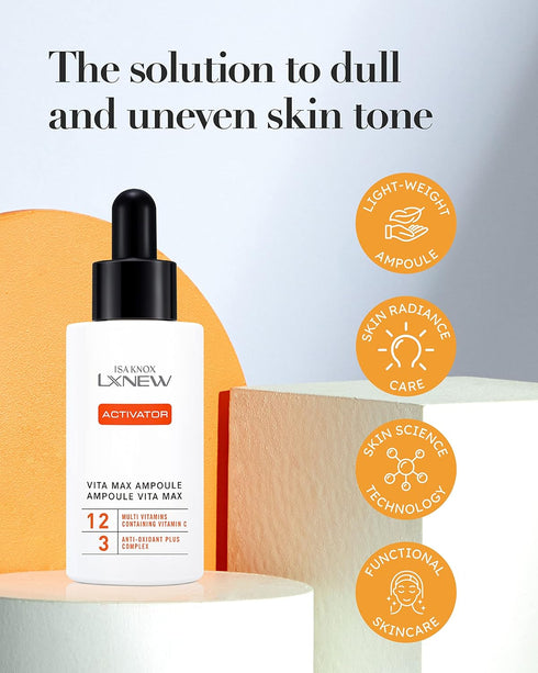 Isa Knox LXNEW Vitamin Max Ampoule (Weekly Kit, 0.17fl oz x 3) - Extra Strength Serum for Skin Radiance & Elasticity. Korean Skincare by LG Beauty...