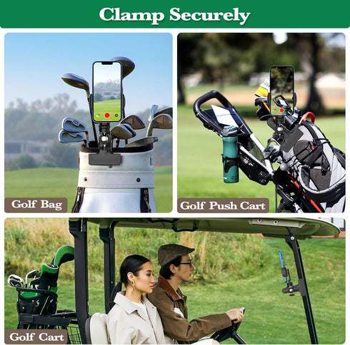 MoKo Phone Stand Golf Cart Mount, Cell Phone Holder Golf Analyzer Accessories for Recording Golf Swing Multi Angles Clip Holder for Live Streaming...