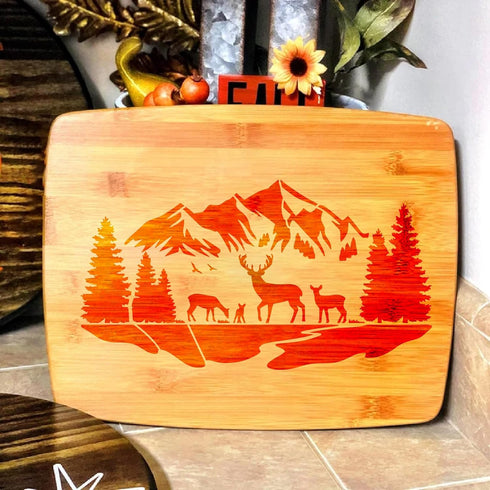 Mountain Stencils for Painting on Wood burning Stencils and Patterns Reusable Nature Deer Tree Stencils for Crafts Canvas Furniture Wall Drawing P...